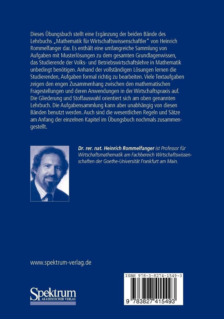 Weitere Ansicht: Übungsbuch Mathematik für Wirtschaftswissenschaftler | Heinrich Rommelfanger