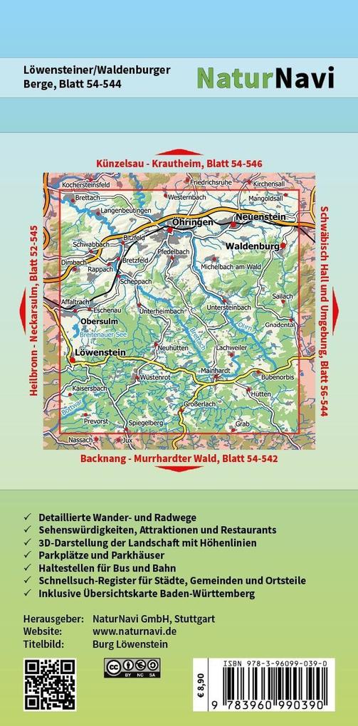 Weitere Ansicht: Löwensteiner/Waldenburger Berge 1 : 25 000, Blatt 54-544