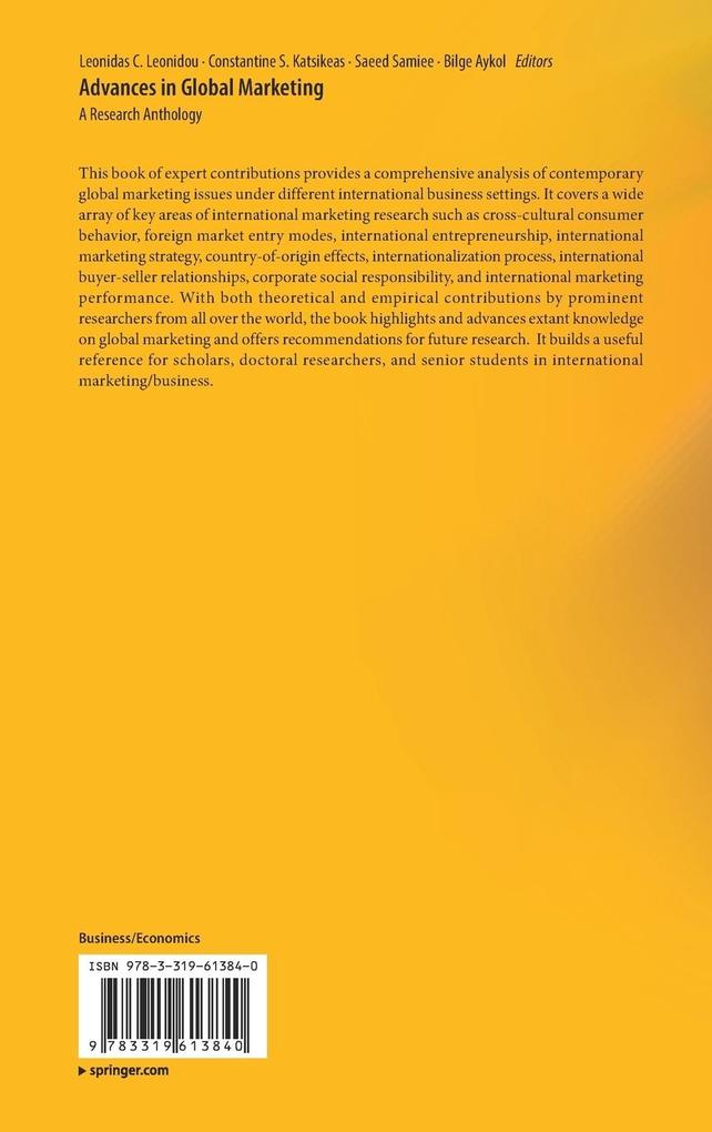 Weitere Ansicht: Advances in Global Marketing