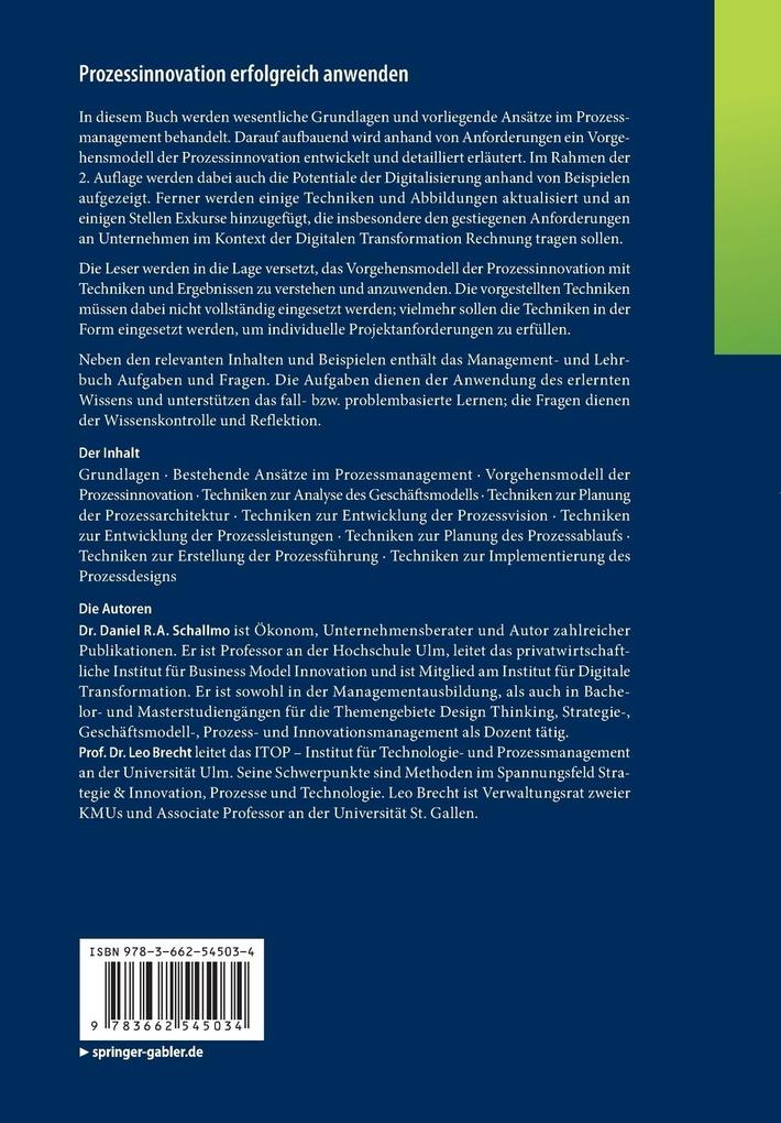 Weitere Ansicht: Prozessinnovation erfolgreich anwenden | Daniel R. A. Schallmo, Leo Brecht