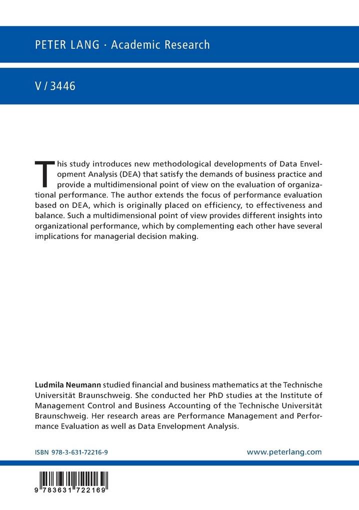 Weitere Ansicht: Extended Performance Evaluation Based on DEA | Ludmila Neumann