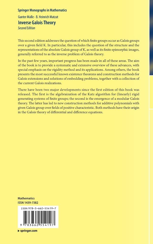 Weitere Ansicht: Inverse Galois Theory | Gunter Malle, B. Heinrich Matzat