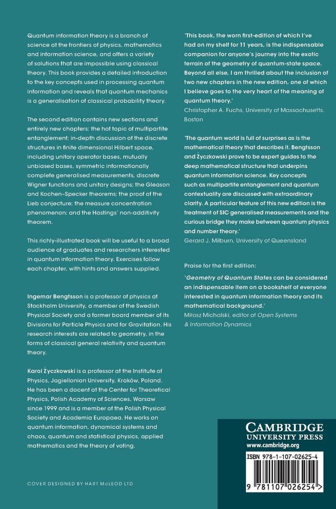 Weitere Ansicht: Geometry of Quantum States | Ingemar Bengtsson, &