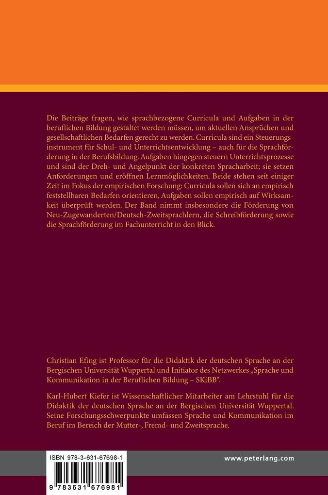 Weitere Ansicht: Sprachbezogene Curricula und Aufgaben in der beruflichen Bildung