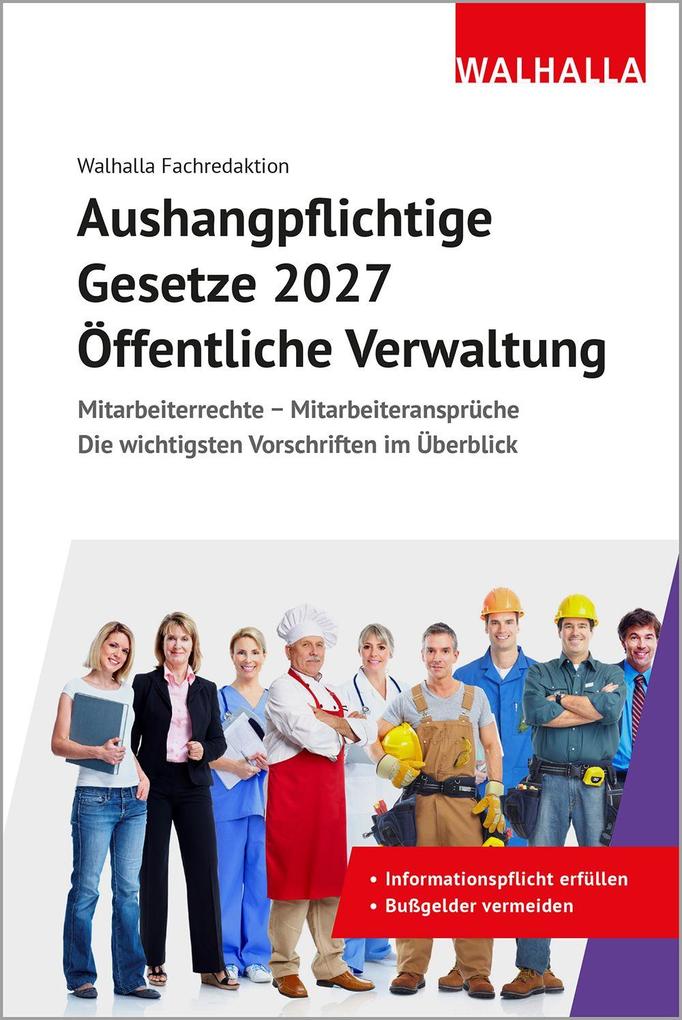 Produktbild: Aushangpflichtige Gesetze 2027 Öffentliche Verwaltung | Walhalla Fachredaktion