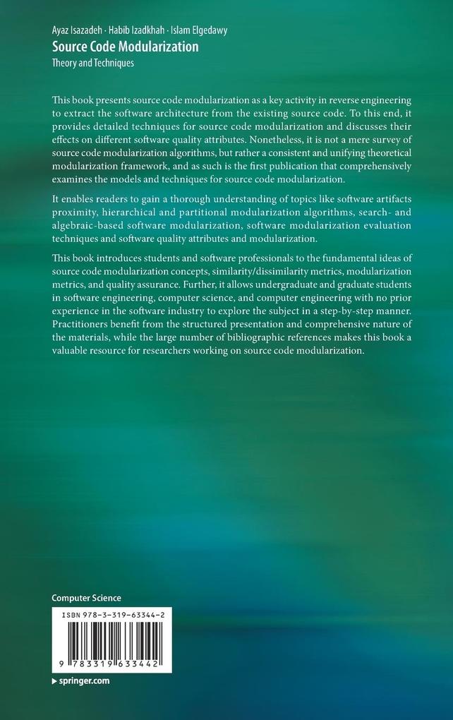 Weitere Ansicht: Source Code Modularization | Ayaz Isazadeh, Habib Izadkhah, Islam Elgedawy