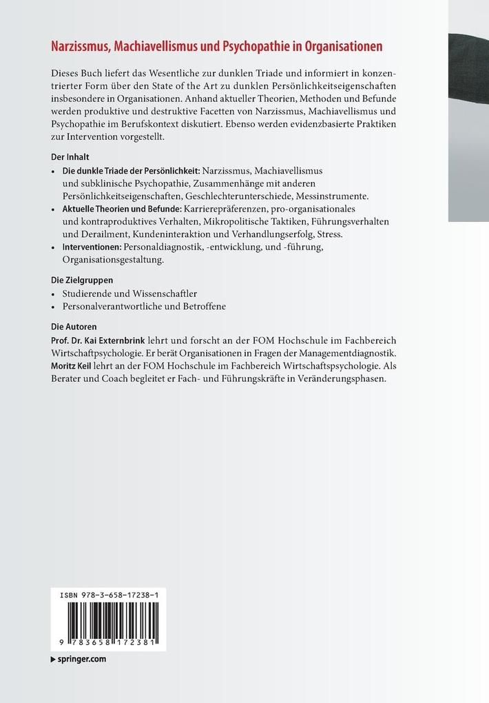 Weitere Ansicht: Narzissmus, Machiavellismus und Psychopathie in Organisationen | Kai Externbrink, Moritz Keil