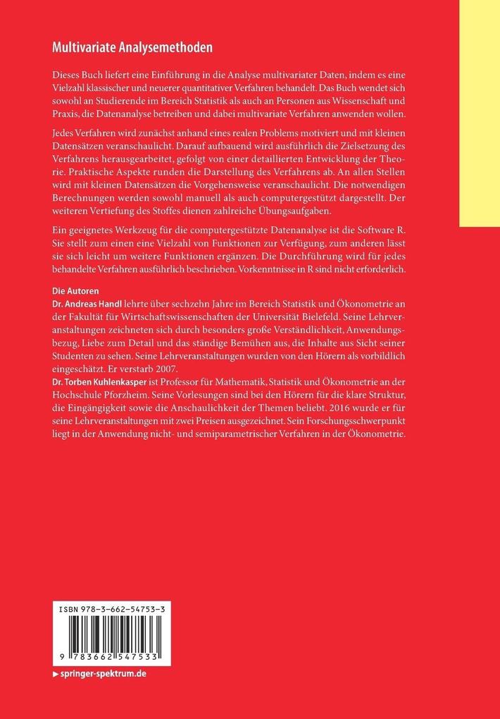 Weitere Ansicht: Multivariate Analysemethoden | Andreas Handl, Torben Kuhlenkasper