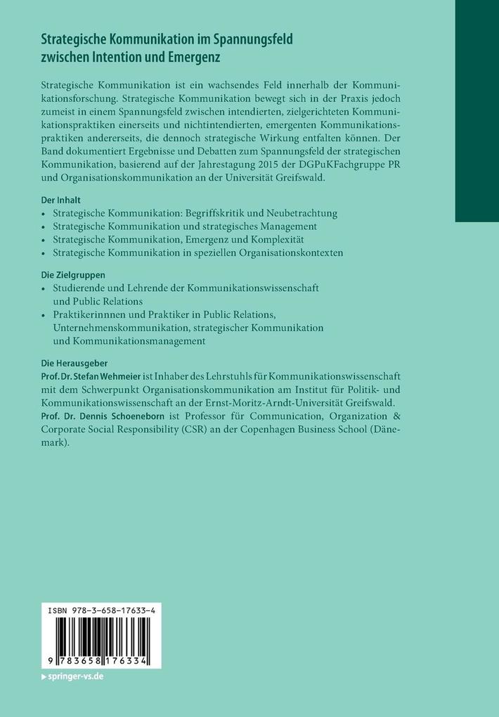 Weitere Ansicht: Strategische Kommunikation im Spannungsfeld zwischen Intention und Emergenz