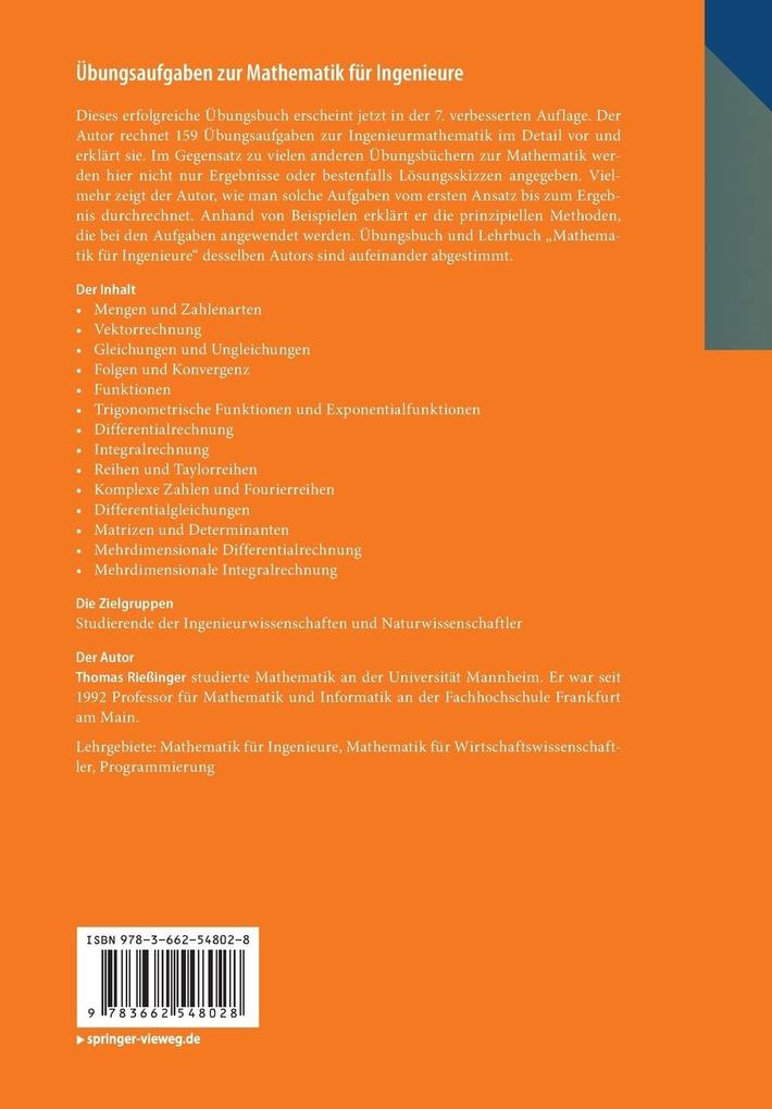 Weitere Ansicht: Übungsaufgaben zur Mathematik für Ingenieure | Thomas Rießinger