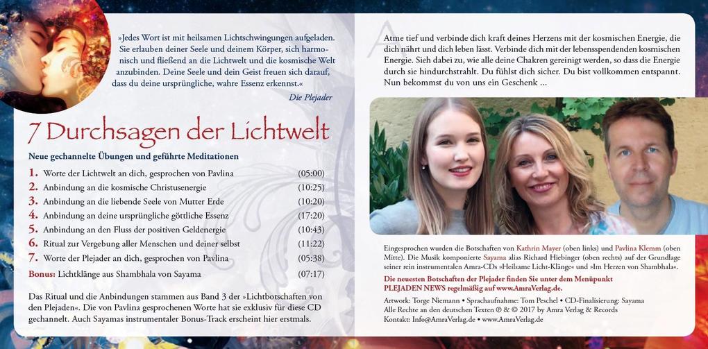 Weitere Ansicht: Lichtbotschaften von den Plejaden [Übungs-CD 2] | Pavlina Klemm