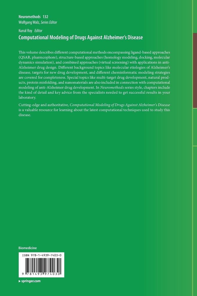 Weitere Ansicht: Computational Modeling of Drugs Against Alzheimer's Disease