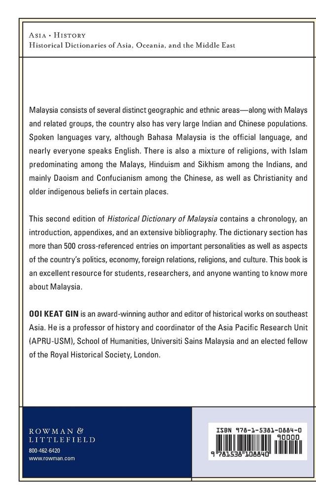 Weitere Ansicht: Historical Dictionary of Malaysia | Ooi Keat Gin