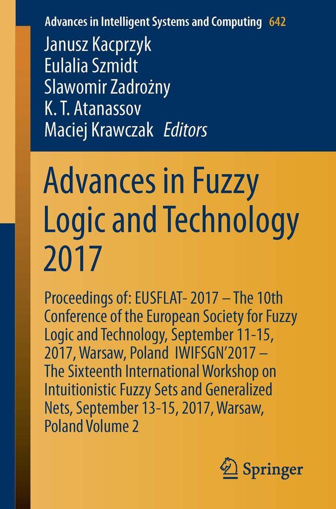 Produktbild: Advances in Fuzzy Logic and Technology 2017