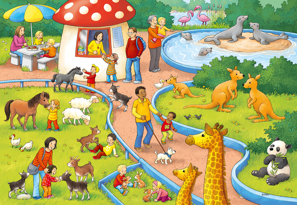 Weitere Ansicht: Ravensburger - Ein Tag im Zoo, 2 x 24 Teile