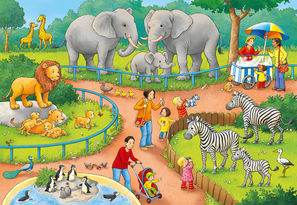 Weitere Ansicht: Ravensburger - Ein Tag im Zoo, 2 x 24 Teile
