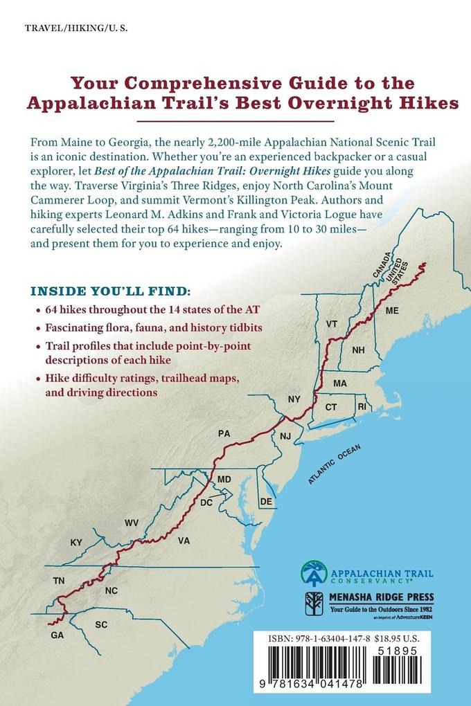 Weitere Ansicht: Best of the Appalachian Trail: Overnight Hikes | Leonard M Adkins, Frank Logue, Victoria Logue