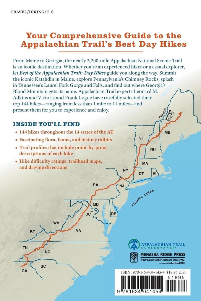 Weitere Ansicht: Best of the Appalachian Trail: Day Hikes | Leonard M Adkins, Frank Logue, Victoria Logue