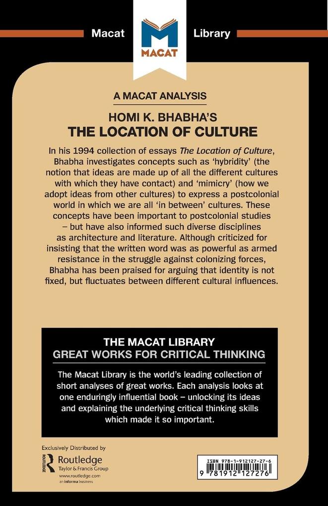 Weitere Ansicht: An Analysis of Homi K. Bhabha's The Location of Culture | Stephen Fay, Liam Haydon
