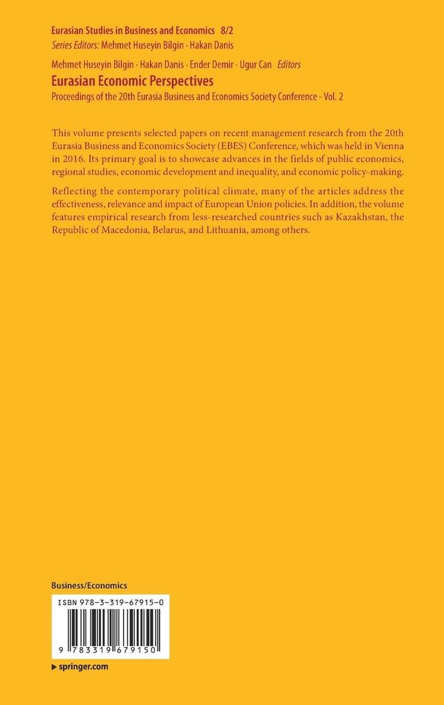 Weitere Ansicht: Eurasian Economic Perspectives