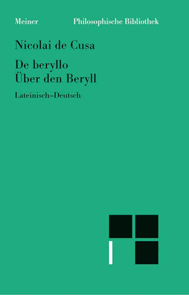 Produktbild: De beryllo. Über den Beryll | Nikolaus von Kues