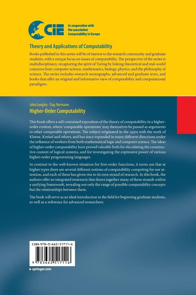 Weitere Ansicht: Higher-Order Computability | John Longley, Dag Normann