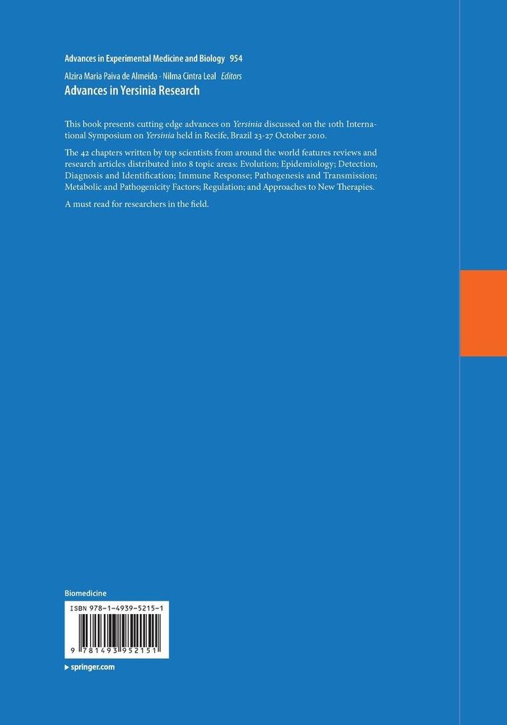 Weitere Ansicht: Advances in Yersinia Research