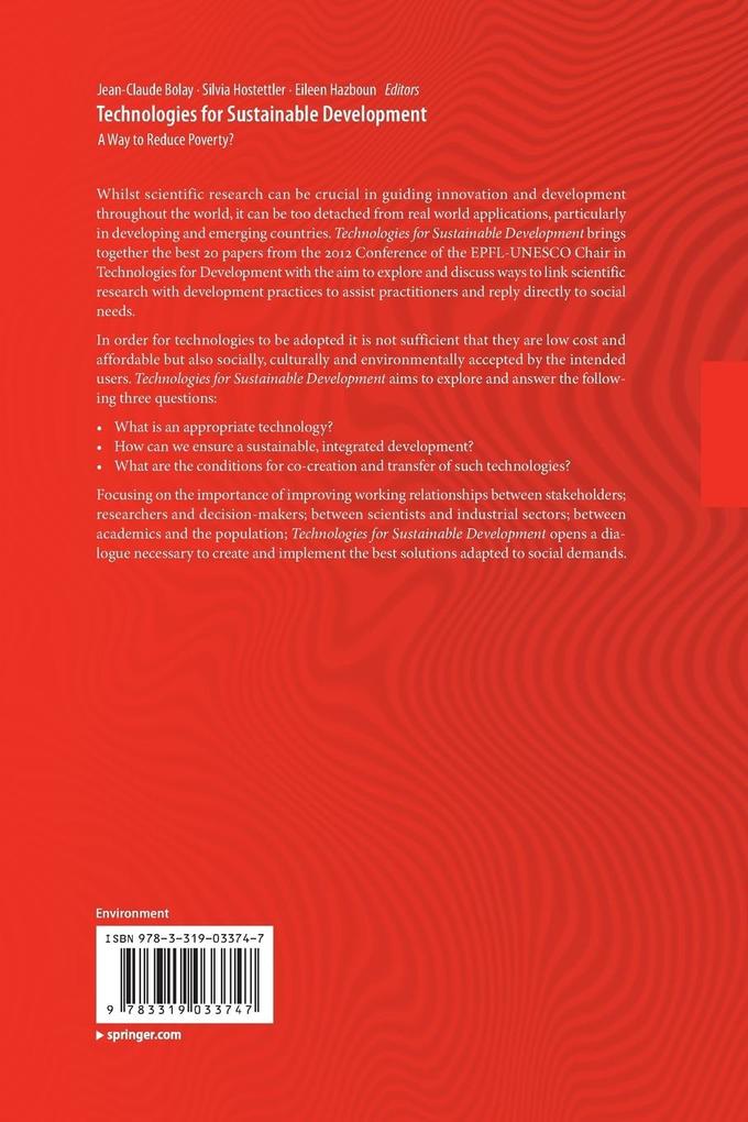 Weitere Ansicht: Technologies for Sustainable Development