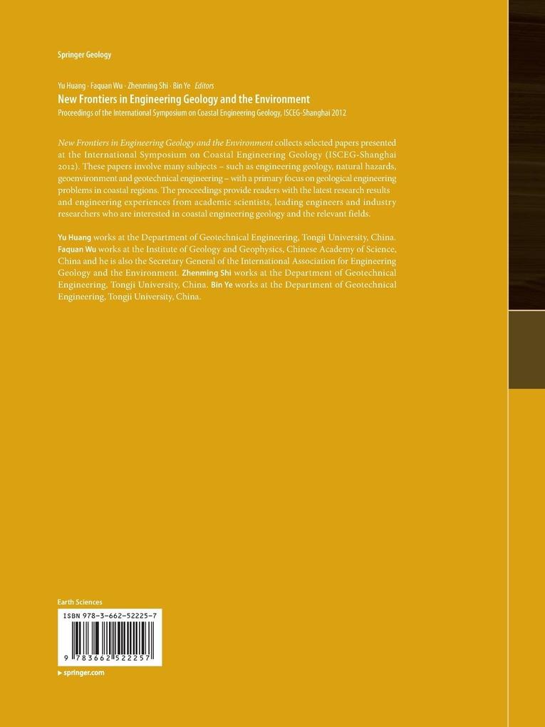 Weitere Ansicht: New Frontiers in Engineering Geology and the Environment