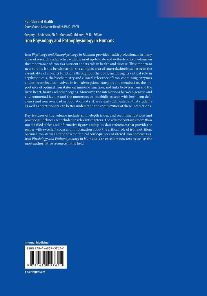 Weitere Ansicht: Iron Physiology and Pathophysiology in Humans