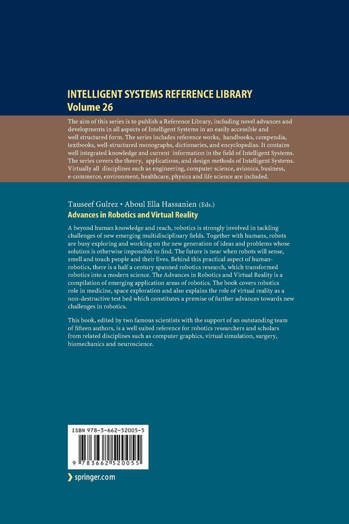 Weitere Ansicht: Advances in Robotics and Virtual Reality