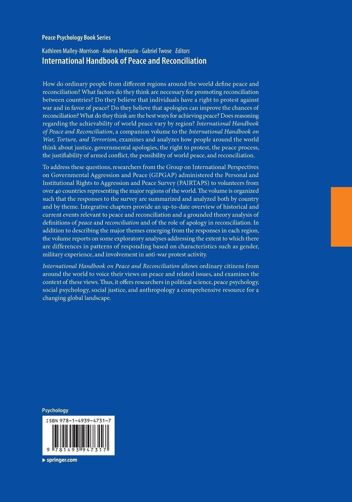 Weitere Ansicht: International Handbook of Peace and Reconciliation