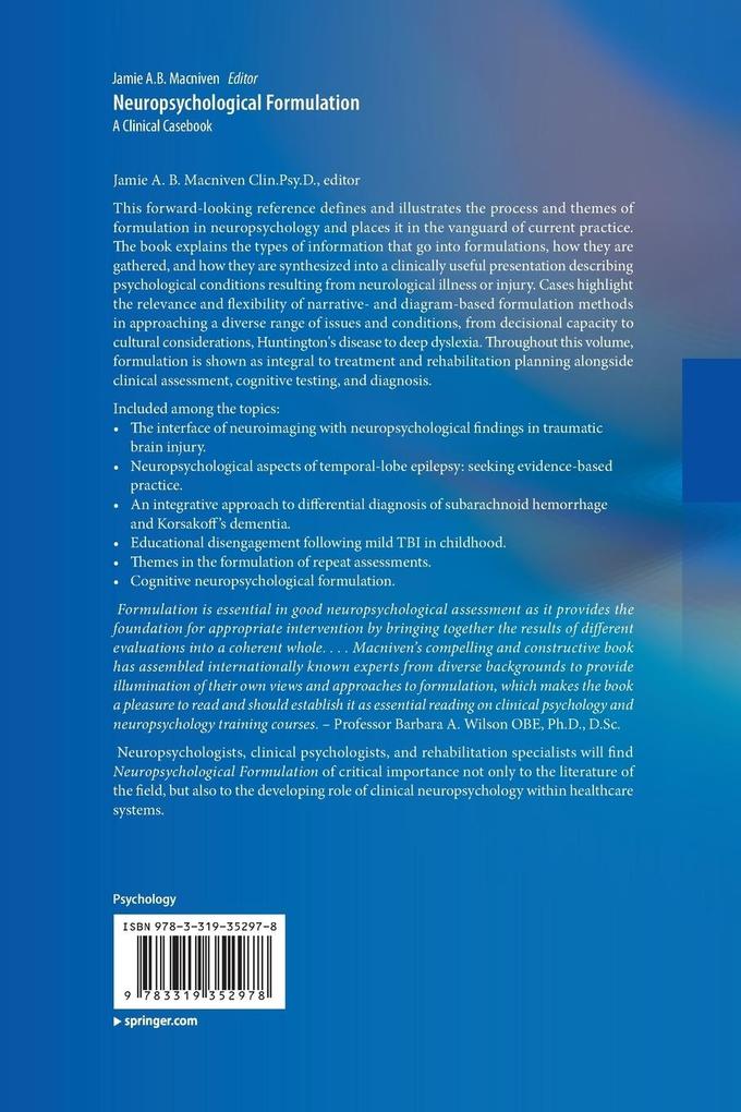 Weitere Ansicht: Neuropsychological Formulation
