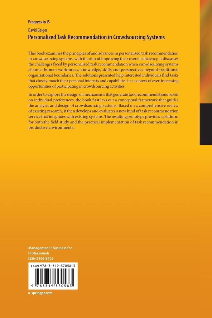 Weitere Ansicht: Personalized Task Recommendation in Crowdsourcing Systems | David Geiger