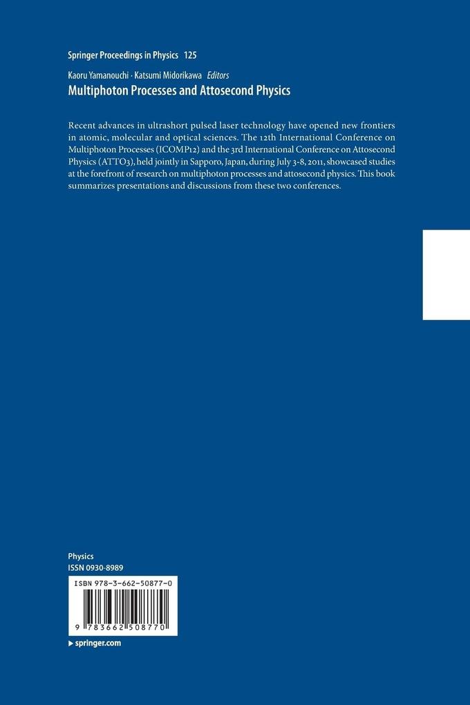 Weitere Ansicht: Multiphoton Processes and Attosecond Physics
