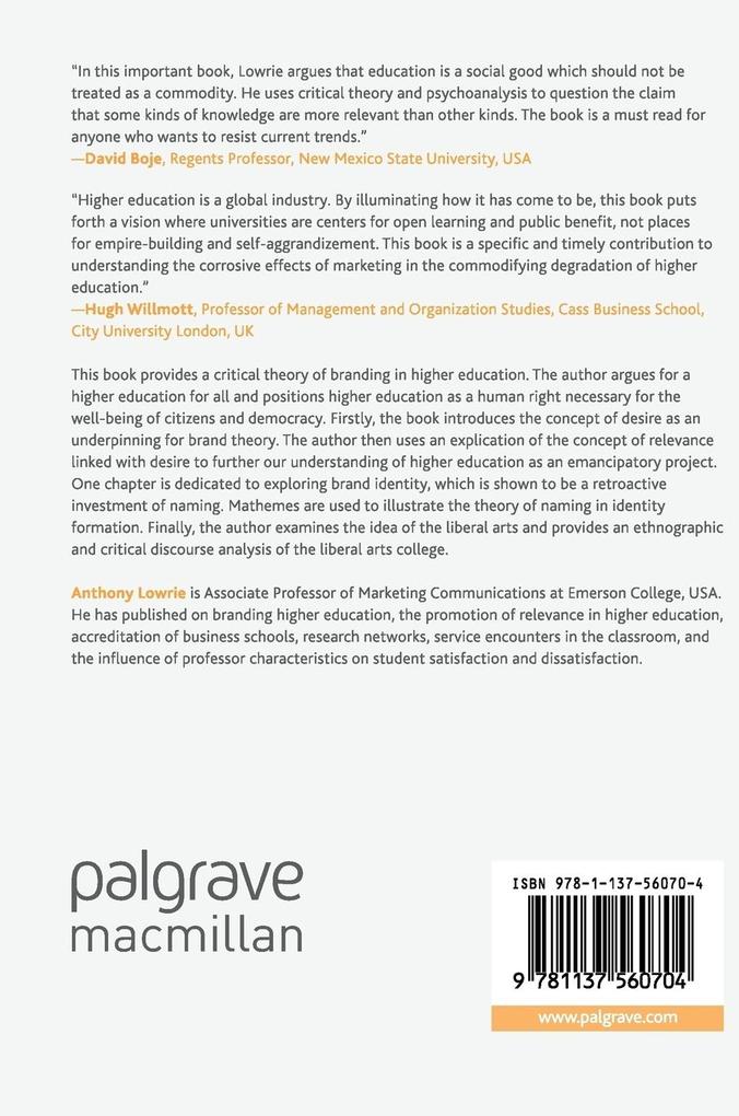 Weitere Ansicht: Understanding Branding in Higher Education | Anthony Lowrie