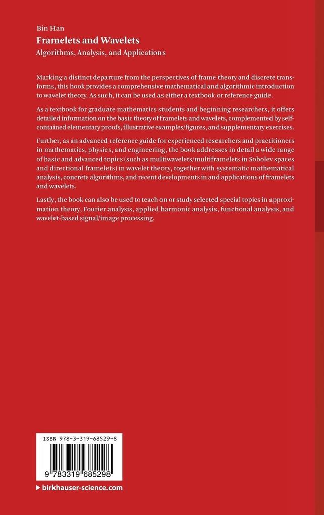 Weitere Ansicht: Framelets and Wavelets | Bin Han