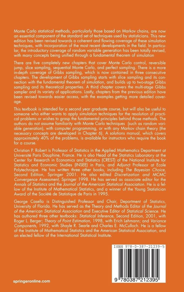 Weitere Ansicht: Monte Carlo Statistical Methods | George Casella, Christian Robert