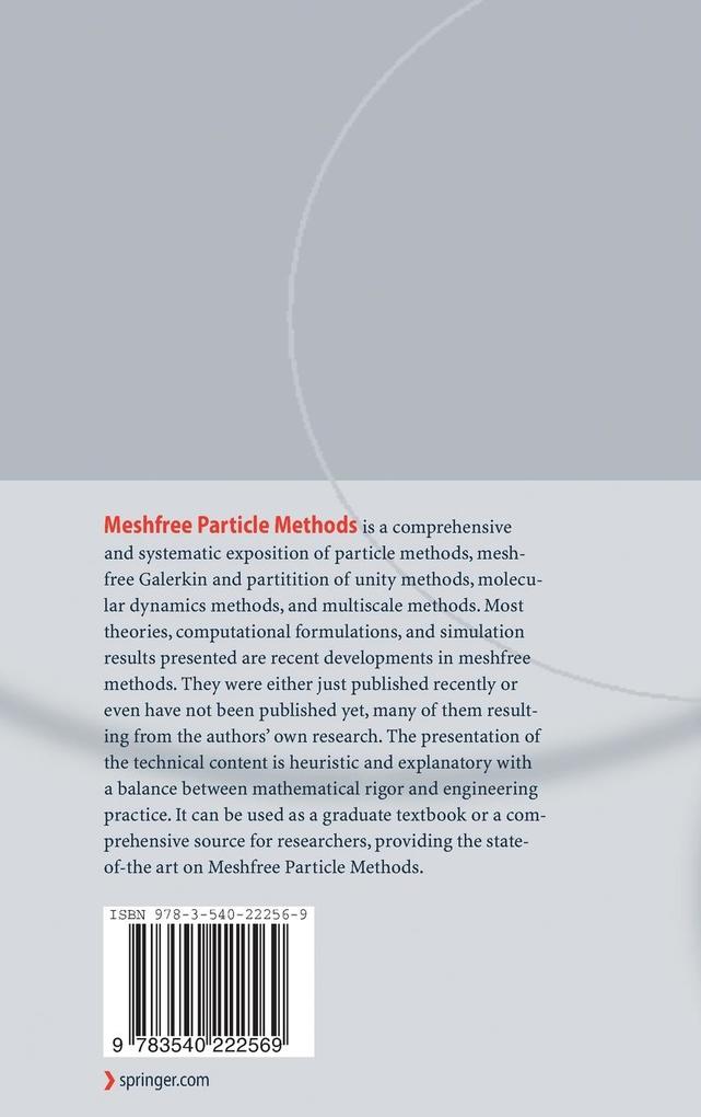 Weitere Ansicht: Meshfree Particle Methods | Shaofan Li, Wing Kam Liu