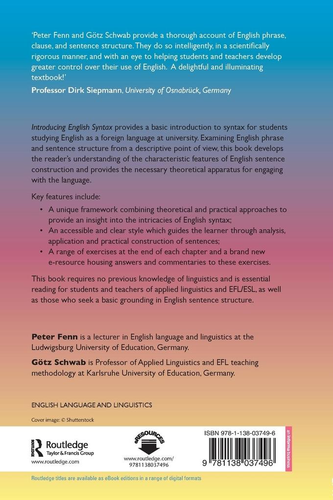 Weitere Ansicht: Introducing English Syntax | Peter Fenn, Götz Schwab
