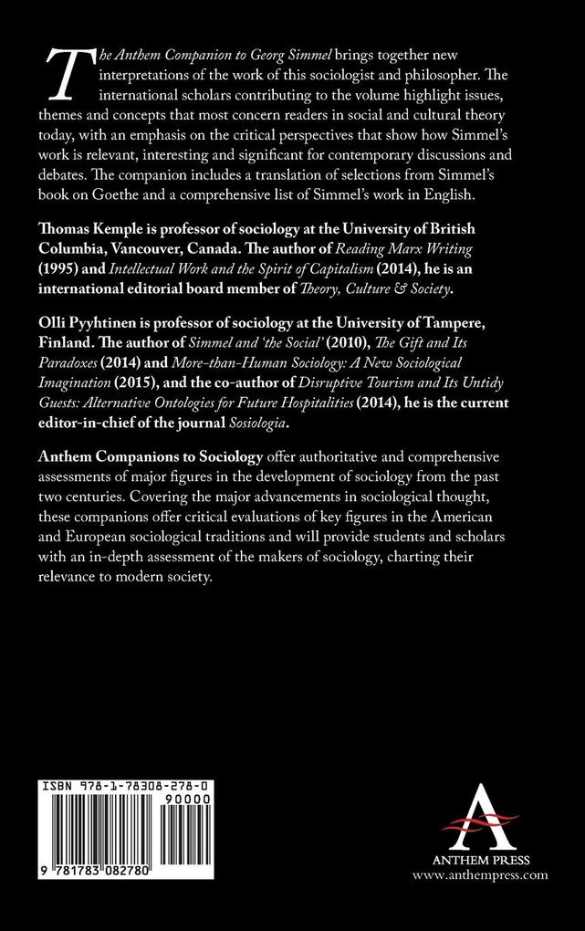 Weitere Ansicht: The Anthem Companion to Georg Simmel