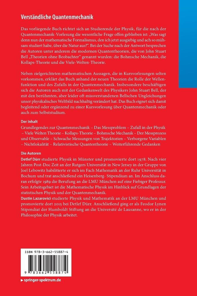 Weitere Ansicht: Verständliche Quantenmechanik | Detlef Dürr, Dustin Lazarovici