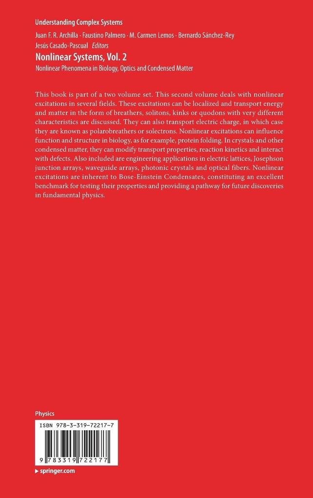 Weitere Ansicht: Nonlinear Systems, Vol. 2
