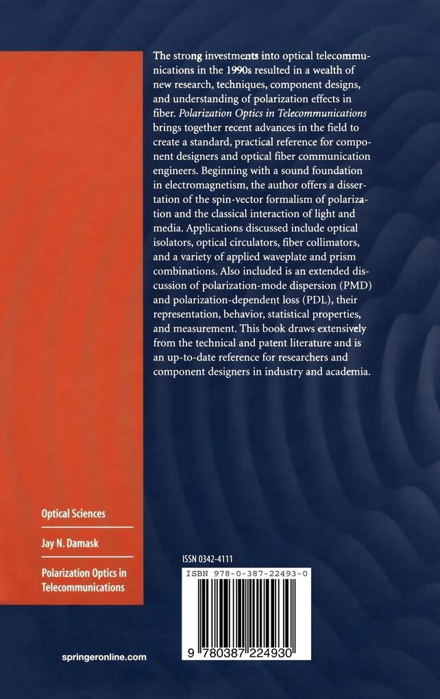 Weitere Ansicht: Polarization Optics in Telecommunications | Jay N Damask