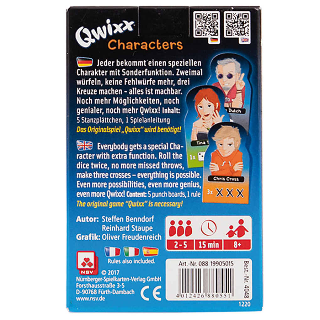 Weitere Ansicht: Qwixx - Characters | Steffen Benndorf, Reinhard Staupe