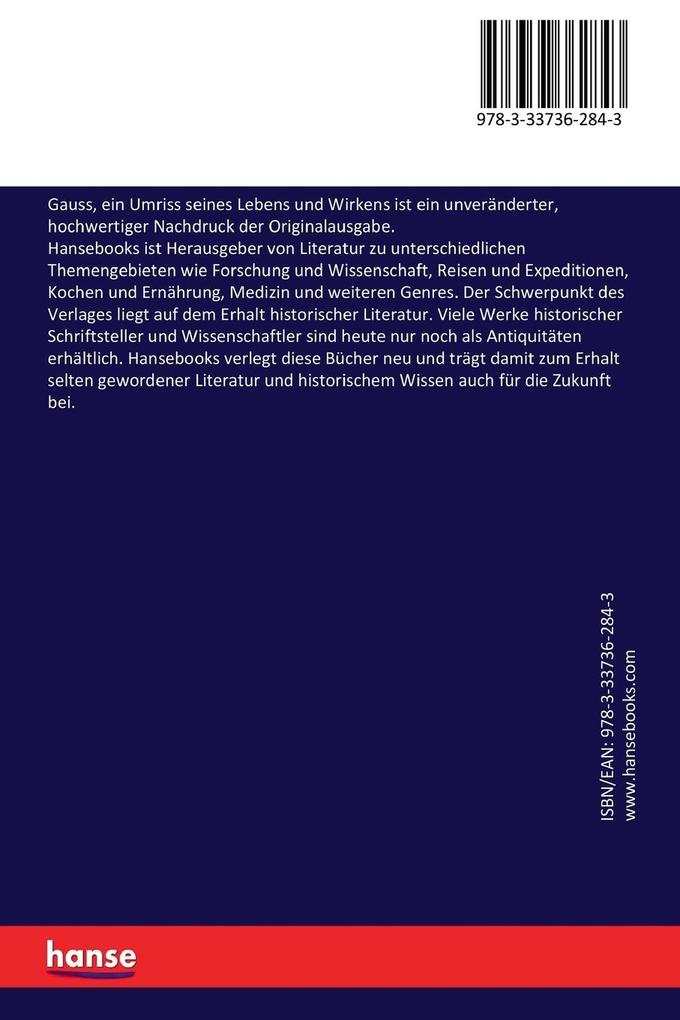 Weitere Ansicht: Gauss, ein Umriss seines Lebens und Wirkens | Friedrich August Theodor Winnecke