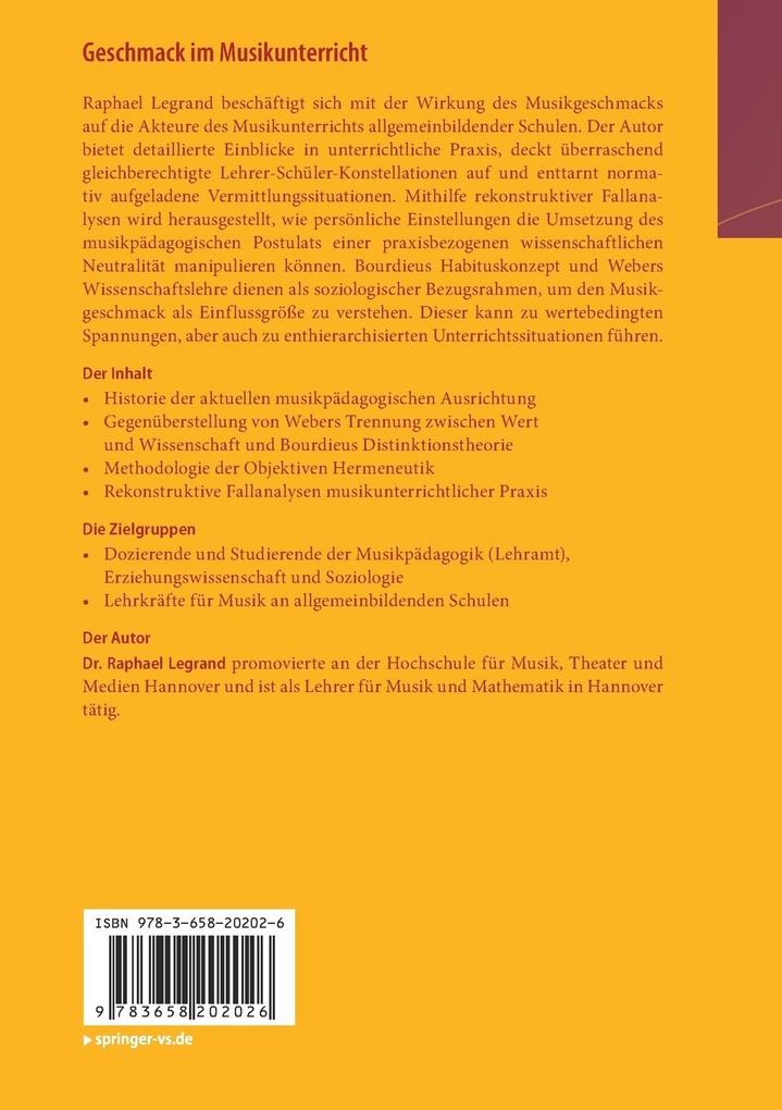 Weitere Ansicht: Geschmack im Musikunterricht | Raphael Legrand