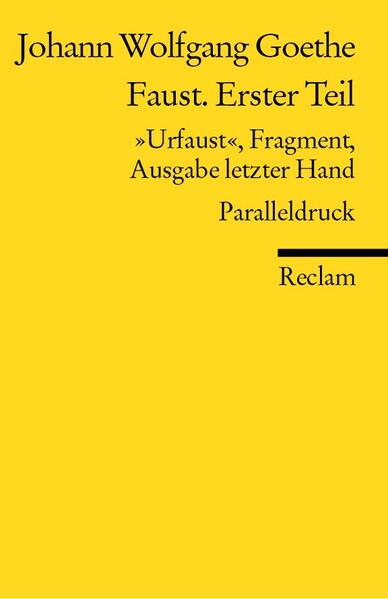 Produktbild: Faust. Erster Teil | Johann Wolfgang von Goethe