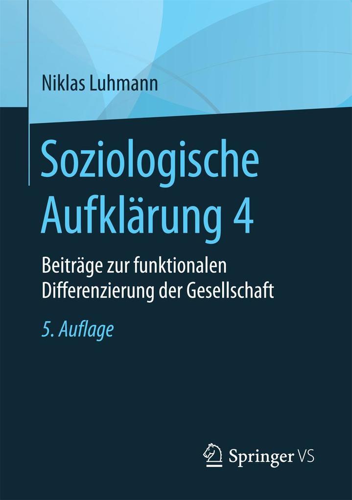 Produktbild: Soziologische Aufklärung 4 | Niklas Luhmann