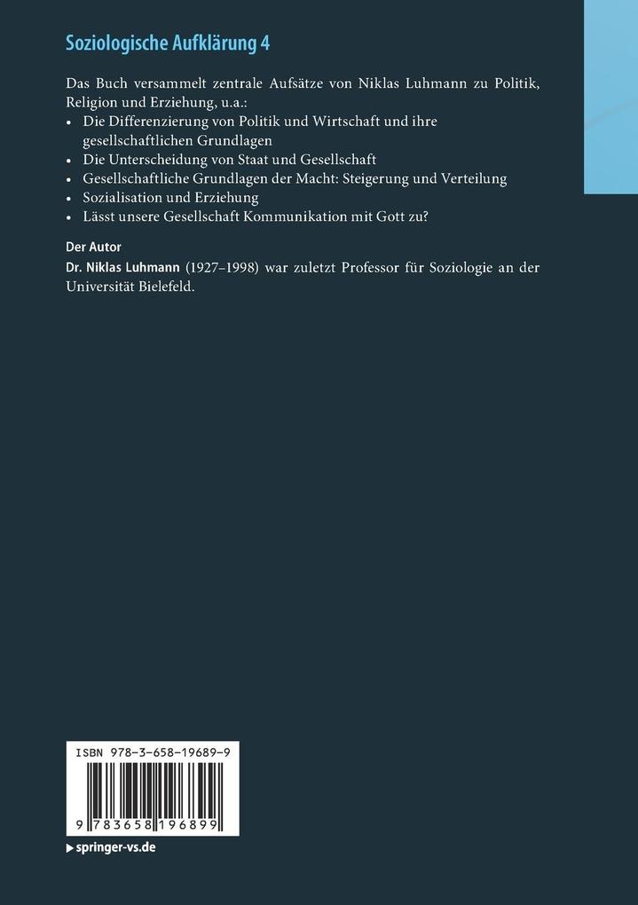 Weitere Ansicht: Soziologische Aufklärung 4 | Niklas Luhmann